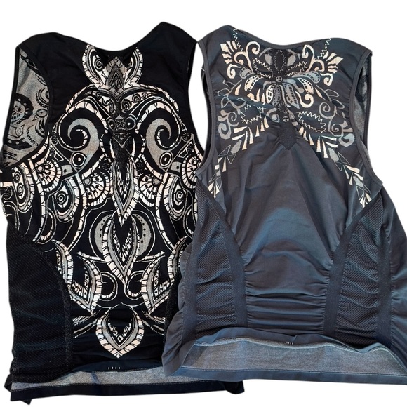 ATHLETA 2 spandex ruched tank tops, SUPER COMFORTABLE! SIZE L - Picture 2 of 8